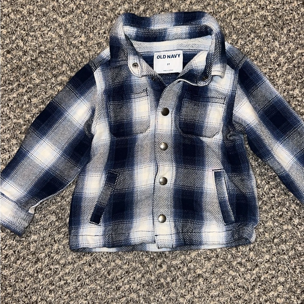 Old Navy 3T Blue Plaid Flannel